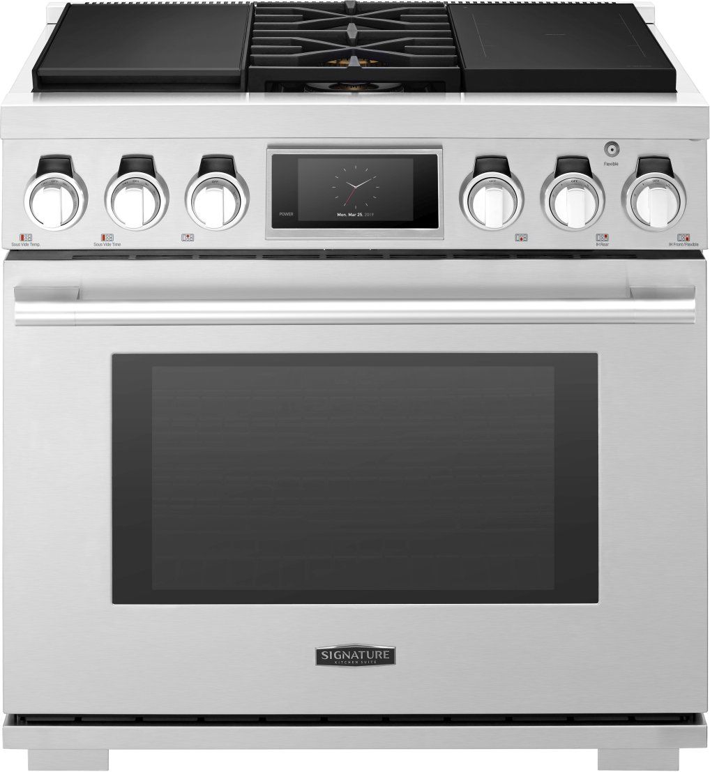Signature Kitchen Suite 36" Stainless Steel Pro Style Dual Fuel Natural Gas Range