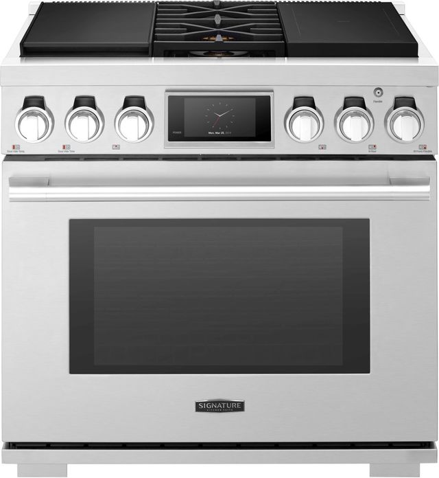 Signature Kitchen Suite 36" Stainless Steel Pro Style Dual Fuel Natural Gas Range-0