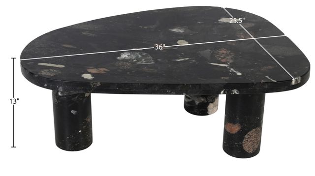 Meridian Furniture Messina Pebble Granite Stone Coffee Table-2