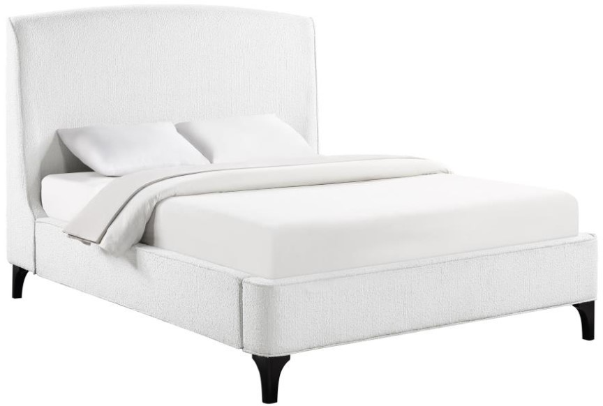 Coaster® Mosby White Upholstered Queen Platform Bed