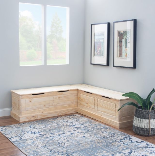 Linon Norah Unfinished Natural Backless Corner Nook Bench-1