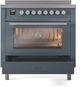 Ilve® Professional Plus II 36" Blue Grey Pro Style Induction Range-3