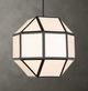 Uttermost® Hoi An Ivory Tyvek/Matte Black 4-Light Geometric Chandelier-2