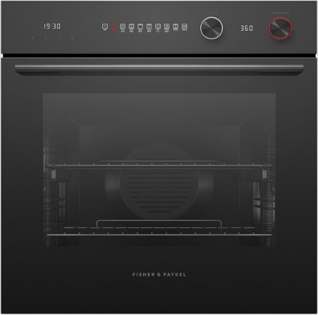 Fisher & Paykel Series 5 24” Black Glass Contemporary Self Cleaning Single Electric Wall Oven-0