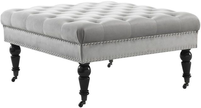 Linon Isabelle Black/Gray Ottoman-0