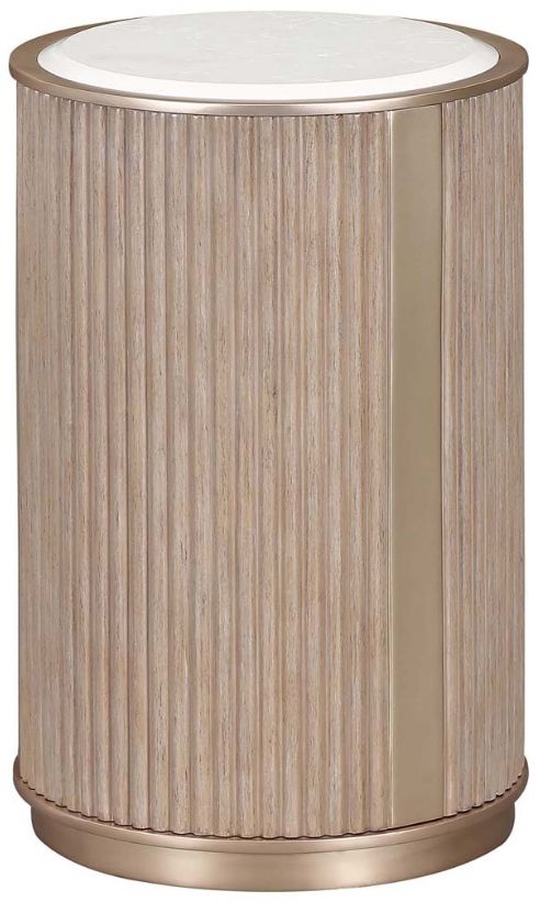 Michael Amini® West Kensington Sea Salt Caramel Chairside Table-0