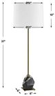 Uttermost® Rowland Black/White Buffet Lamp with Antique Brass Accent-2