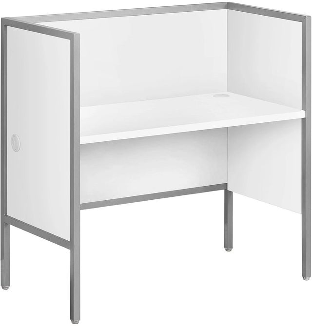 Monarch Specialties Inc. Silver/White Office Cubicle Desk-0