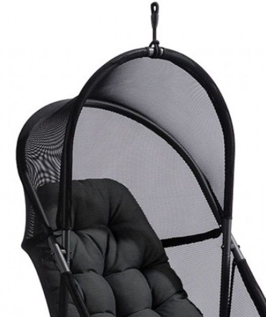 Furniture of America® Breeze Black Fabric/Metal Outdoor Swing Chair-1