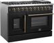 FORNO® Galiano Series Alta Qualita 48" Black and Antique Brass Pro Style Gas Range-2