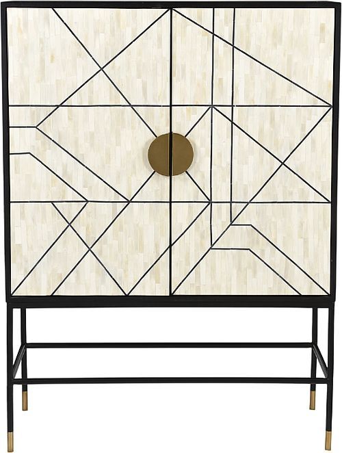 Moe's Home Collection Shaws Black/Cream Cabinet-2