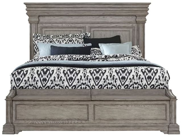 Pulaski™ Madison Ridge Brown Queen Panel Bed with Blanket Chest Footboard-2