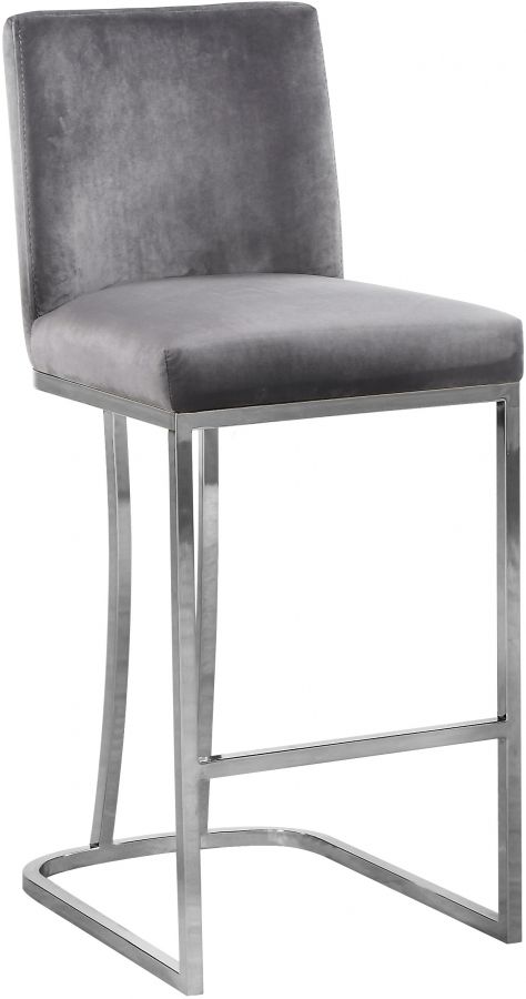 Meridian Furniture Heidi Gray Velvet Counter Stool-0