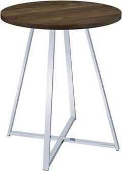 Coaster® Burkhart Brown Oak Bar Table with Chrome Base