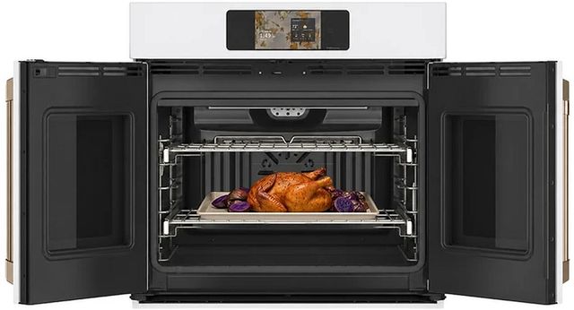 Café™ Professional Series 30” Matte White Smart Single Electric Wall Oven with French Doors-2