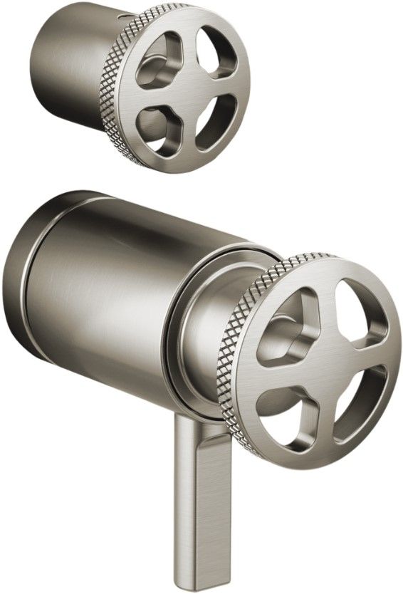 Brizo Litze® Brilliance® Luxe Nickel® TempAssure® Thermostatic Valve With Diverter Trim Handle Kit - Wheel-0
