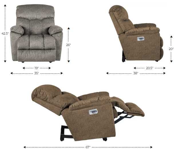 La-Z-Boy® Morrison Indigo Power Wall Recliner with Headrest and Lumbar-2