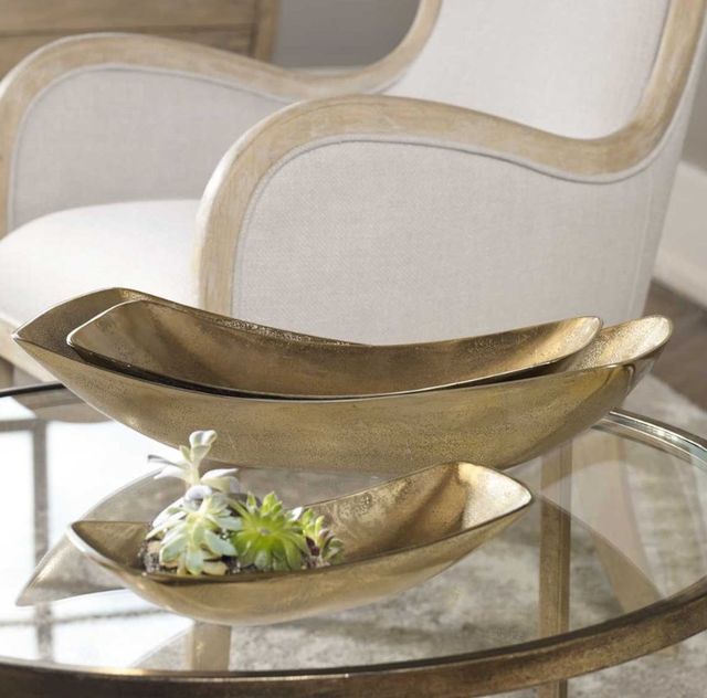 Uttermost® Anas 3-Piece Antique Brass Bowl Set-1
