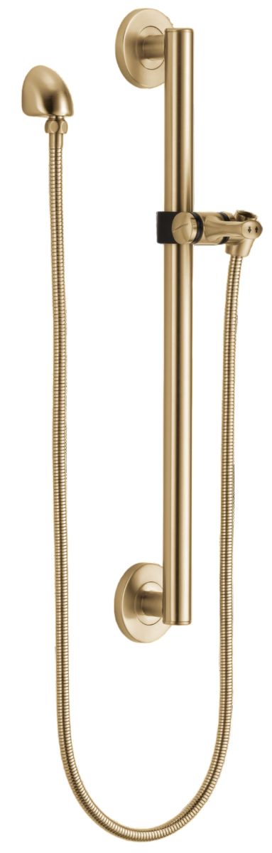 Delta Universal Showering Champagne Bronze 24" Adjustable Slide Bar or Grab Bar Assembly with Elbow-0