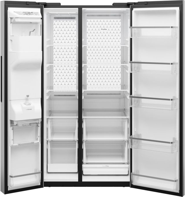 GE Profile™ ENERGY STAR® 36" 23.5 Cu. Ft. Fingerprint Resistant Stainless Steel Counter Depth Side-By-Side Refrigerator with Dual-Dispense AutoFill Pitcher and CustomSize™ Ice-1