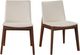 Moe's Home Collection Deco 2-Piece Cream White PVC Dining Chair Set-3