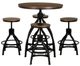 Powell® Haywood 5-Piece Black/Brown Round Bar Table Set-3