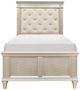 Homelegance® Celandine Off-White/Silver Twin Upholstered Bed-2