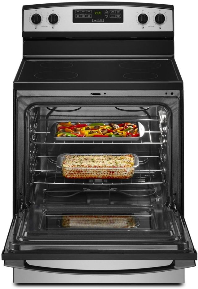 Amana® 30" Stainless Steel Freestanding Glass-Top Electric Range with Extra-Large Oven Window-2