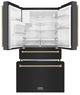 ZLINE Autograph Edition 36" 21.6 Cu. Ft. Black Stainless Steel Counter-Depth French Door Refrigerator with Water and Ice Maker in Fingerprint-Resistant and Polished Gold Helix Handles-4