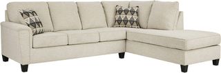 Signature Design by Ashley® Abinger 2-Piece Natural Right-Arm Facing Full Sofa Sleeper Sectional and Chaise