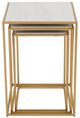 Jofran Inc. Oliver 3-Piece White Nesting Table with Gold Base Set-4