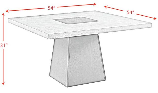 Elements International Jemma Gray Dining Table with Dark Espresso Base-2