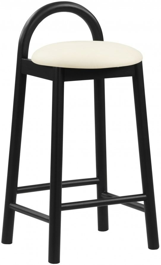 Meridian Furniture Calvin Black/Cream Leather Counter Stool-0