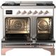 Ilve® Majestic III 40" White Pro Style Dual Fuel Liquid Propane Range with Triple Glass Door and Copper Trim-1