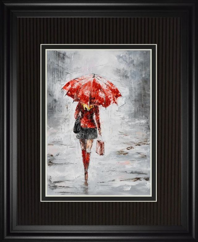 Classy Art City in the Rain I by Jolanta Kowalik Framed Wall Art-0