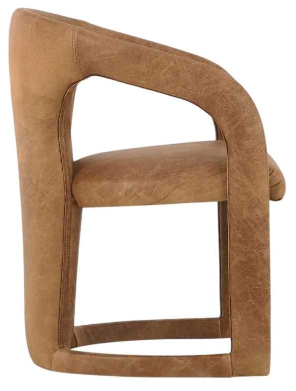 Classic Home Archie Maple Brown Leather Dining Chair-3