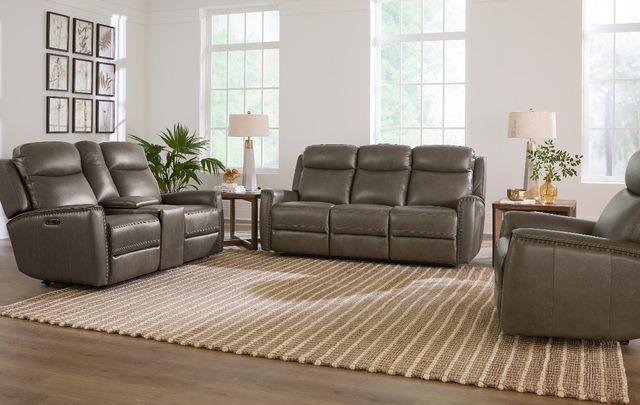 Bassett® Furniture Club Level Douglas Sable Power Reclining Loveseat with Console-3