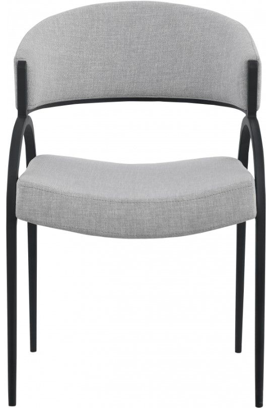 Meridian Furniture Privet Grey/Matte Black Dining Chair-1