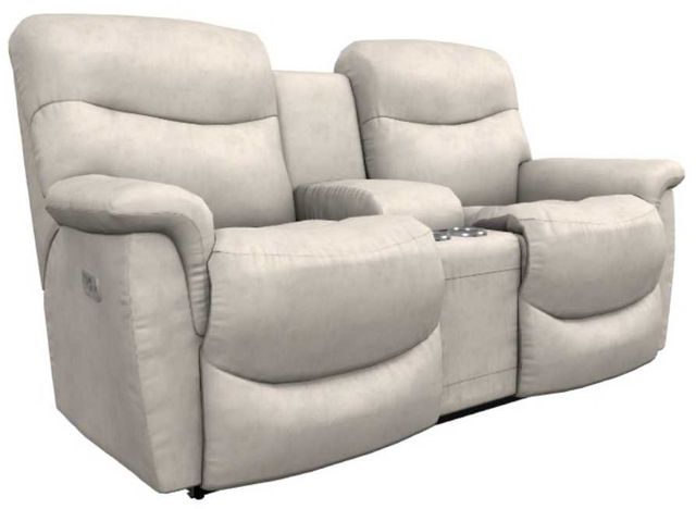 La-Z-Boy® James Oyster Power Reclining Loveseat with Console, Headrest, and Lumbar-0
