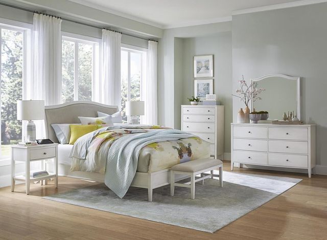 aspenhome® Charlotte White Full Upholstered Bed-2