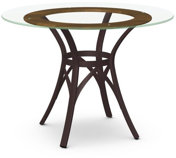 Amisco Customizable Kai 42" Clear Glass Top Round Table-0