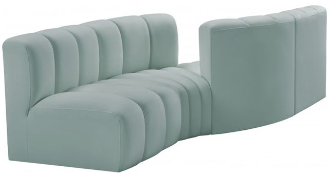 Meridian Furniture Arc 4-Piece Mint Green Vegan Leather Sectional-0