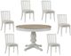 American Woodcrafters Beach Comber 7-Piece Brown/Weathered White Top Dining Table Set-0