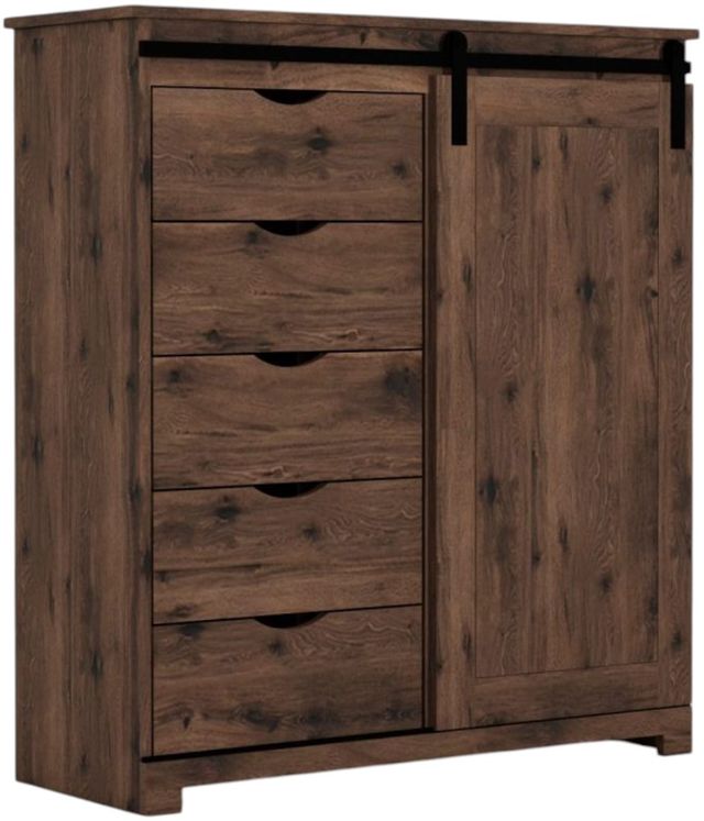 Perdue Woodworks 75,000 Essential Dark Brown Chest with Barn Door-0