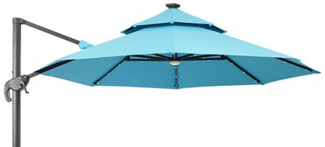 Furniture of America® Nuti Teal Aluminum/Fabric Outdoor Patio Umbrella-1