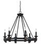 Cal® Lighting & Accessories Cruz 6-Light Bronze/Wood Chandelier-0