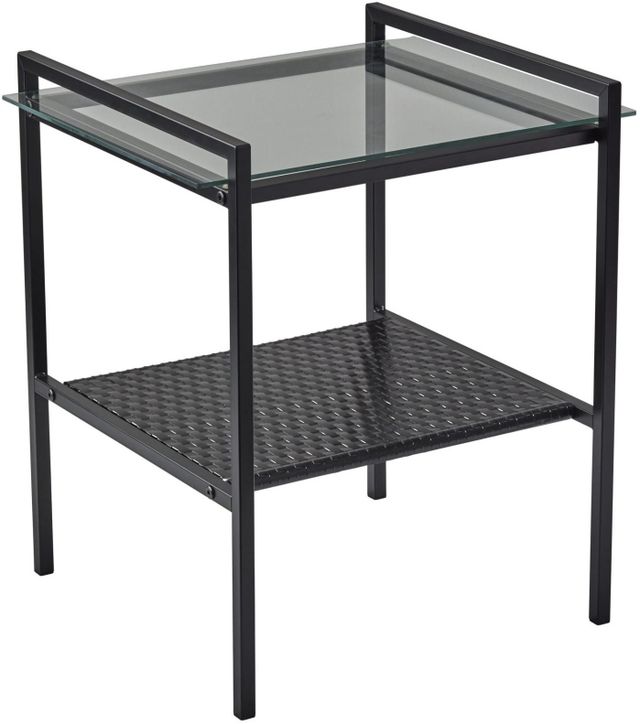 Adesso® Pearson Glass Top Accent Table with Black Base-0