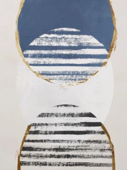 Stylecraft Inside Out I Blue/Brown/White Wall Art-1