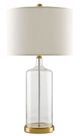 Currey & Company Hazel Clear Seeded Glass/Brass Table Lamp-0