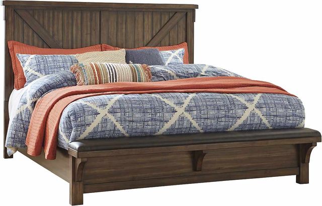 Signature Design by Ashley® Lakeleigh 4-Piece Brown California King Panel Bed Set-1